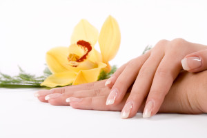 Nails with flower